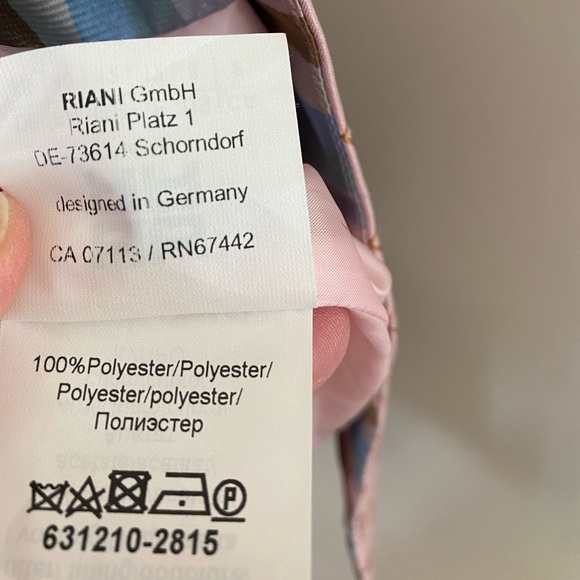 RIANI Pink Geometric Jacquard Mid-Length Coat - Size 8 - Picture 12 of 15